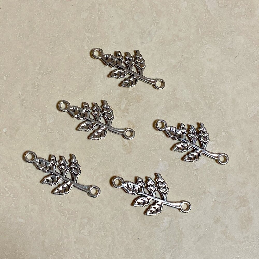 3/10$, Branch Leaf Silver Color Connector for Jewelry Making, DIY Projects
